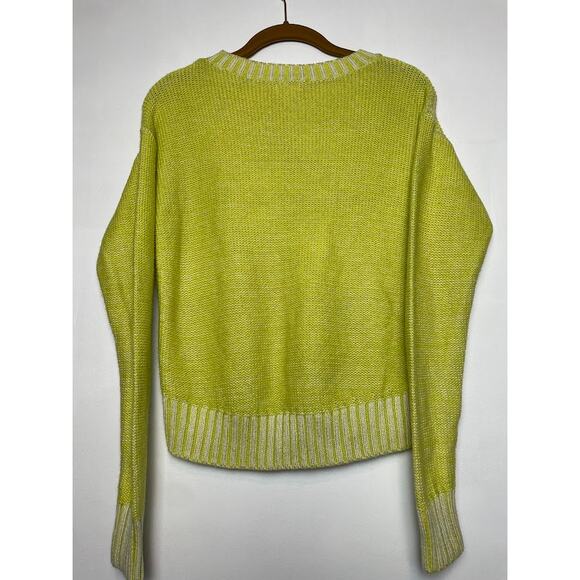 Cable Knit Sweater Womens Size Medium Pullover Chunky Cozy Knit Top Lemon Color - Picture 9 of 15